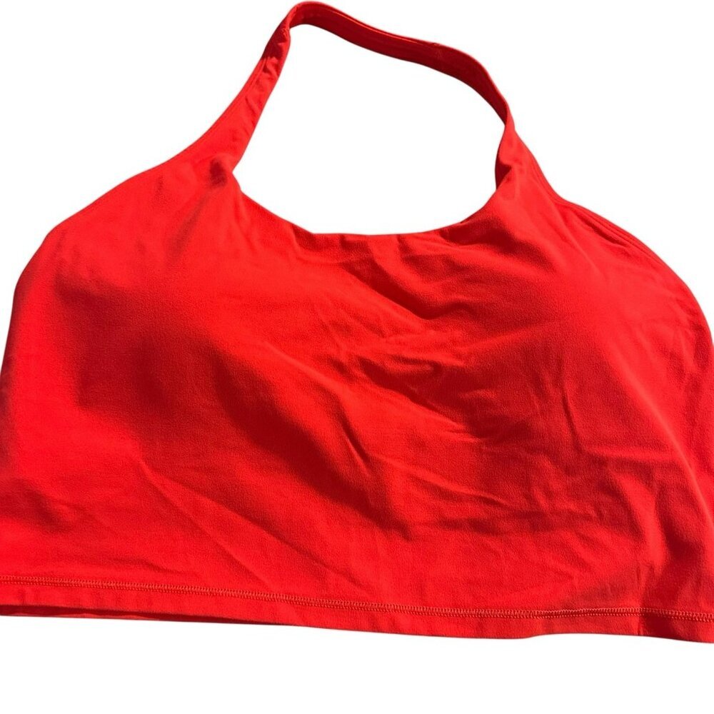 Athleta Halter Crop Top Padded Sports Bra Cardinal Red Women’s Size XL Athletic